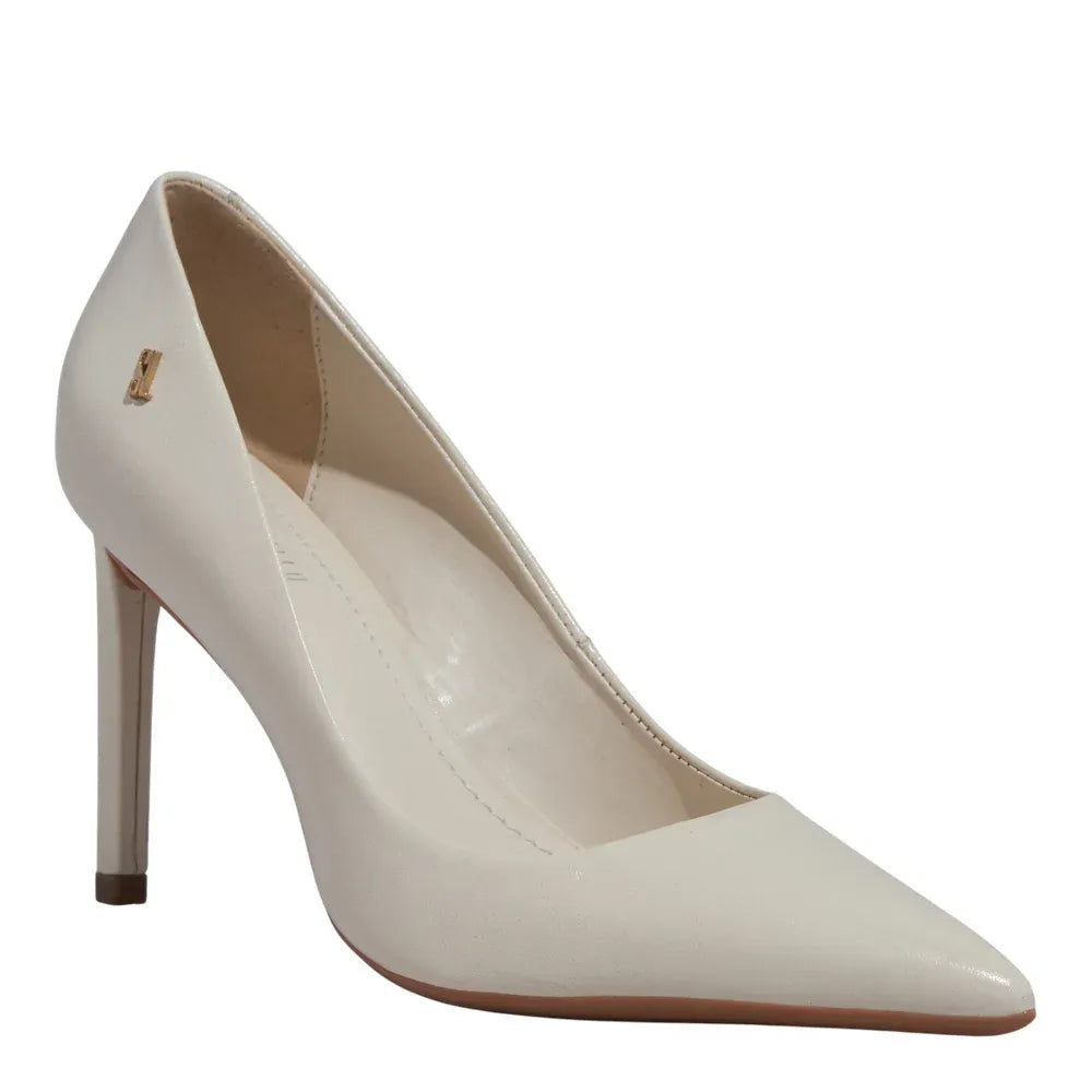 Scarpin Santa Lolla Off White Couro Salto Fino