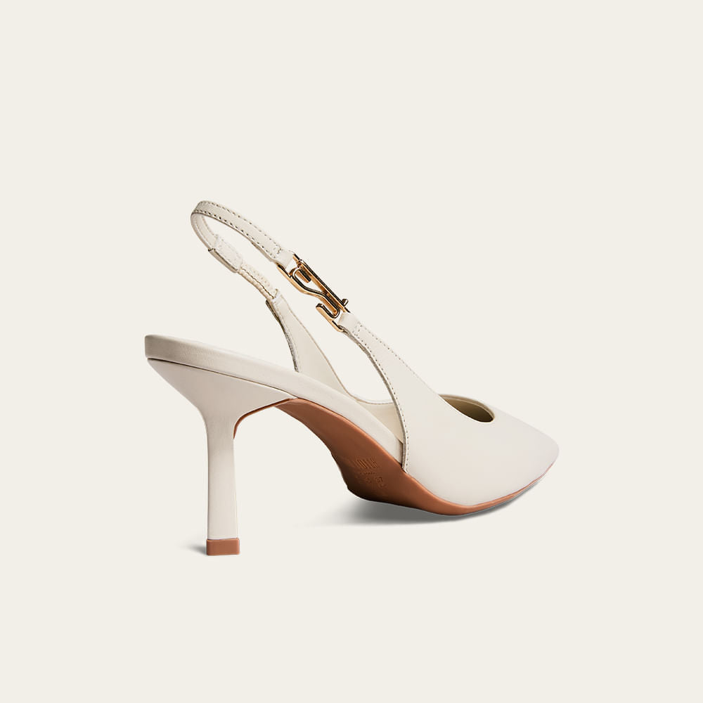Scarpin Santa Lolla Off White Couro Slingback