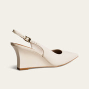 Scarpin Santa Lolla Off White Couro Slingback