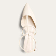 Scarpin Santa Lolla Off White Slingback Tiras Em T