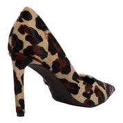 Scarpin Santa Lolla Onça Couro Com Pelo Salto Alto