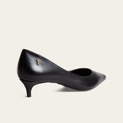 Scarpin Santa Lolla Preto Couro Salto Baixo