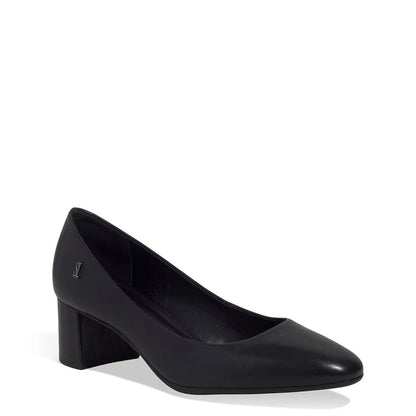 Scarpin Santa Lolla Preto Couro Salto Bloco
