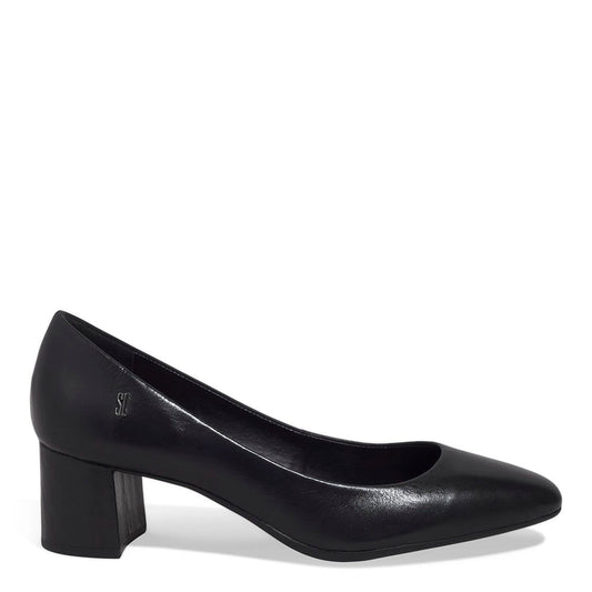 Scarpin Santa Lolla Preto Couro Salto Bloco