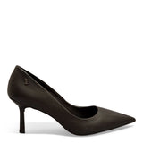 Scarpin Santa Lolla Preto Couro Salto Fino
