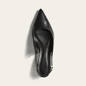Scarpin Santa Lolla Preto Couro Slingback