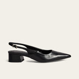 Scarpin Santa Lolla Preto Couro Slingback