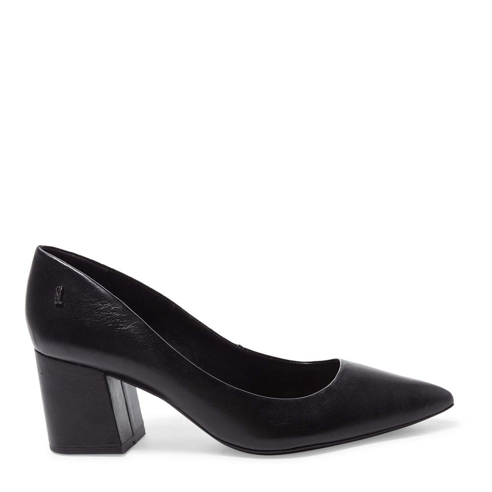 Scarpin Santa Lolla Preto Salto Bloco Baixo