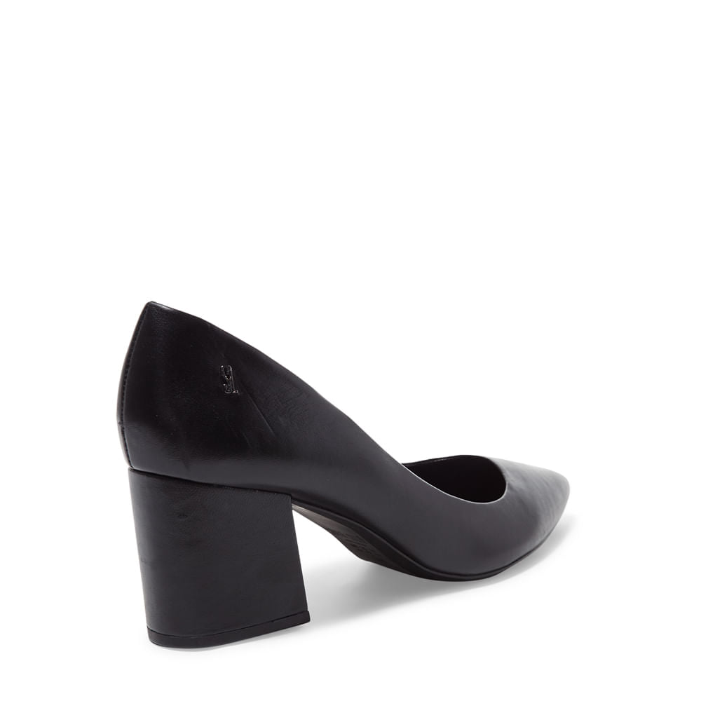 Scarpin Santa Lolla Preto Salto Bloco Baixo