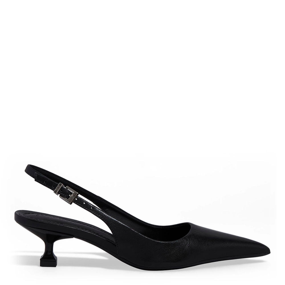 Scarpin Santa Lolla Preto Slingback Bico Fino
