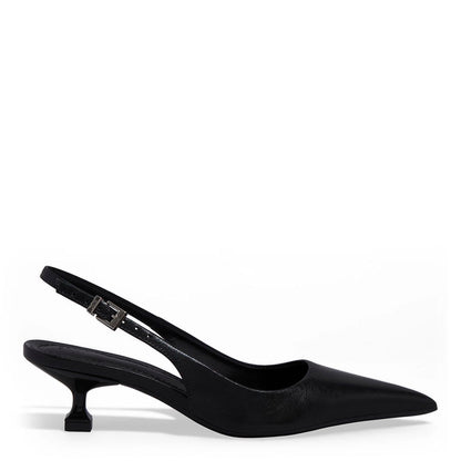 Scarpin Santa Lolla Preto Slingback Bico Fino
