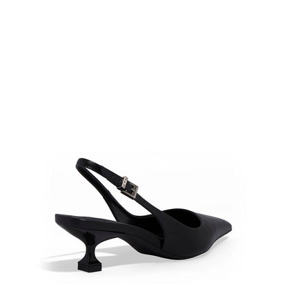 Scarpin Santa Lolla Preto Slingback Bico Fino
