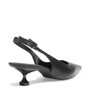 Scarpin Santa Lolla Preto Slingback Fivela Salto Baixo