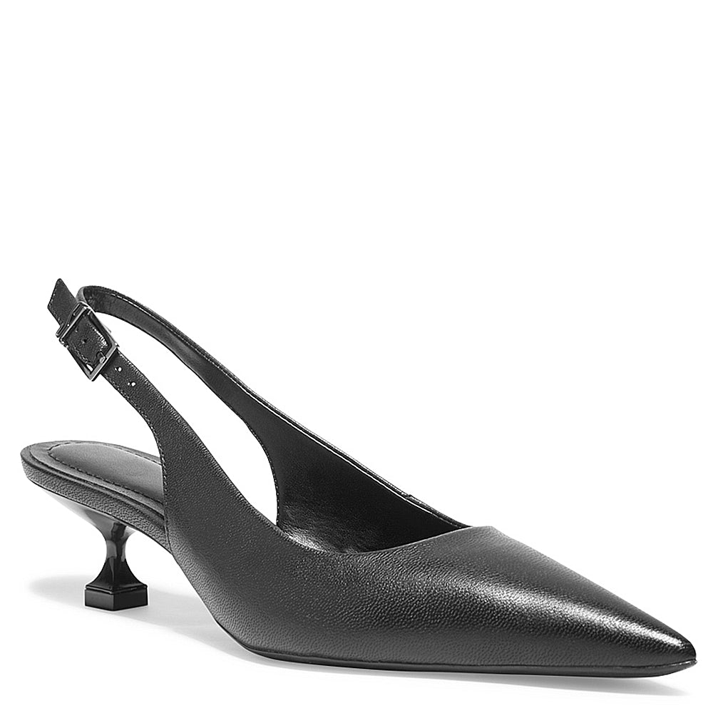 Scarpin Santa Lolla Preto Slingback Fivela Salto Baixo