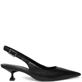 Scarpin Santa Lolla Preto Slingback Fivela Salto Baixo