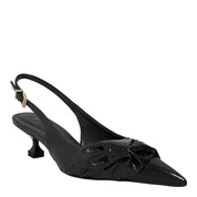 Scarpin Santa Lolla Preto Slingback Nó Salto Baixo