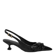 Scarpin Santa Lolla Preto Slingback Nó Salto Baixo