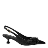 Scarpin Santa Lolla Preto Slingback Nó Salto Baixo