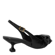 Scarpin Santa Lolla Preto Slingback Nó Salto Baixo