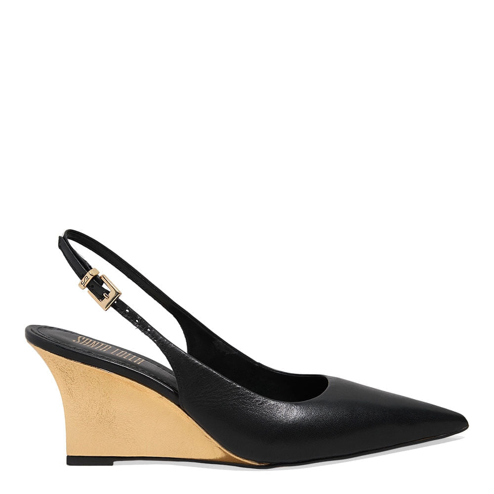 Scarpin Santa Lolla Preto Slingback Salto Anabela