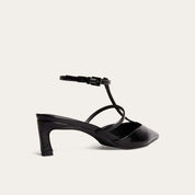 Scarpin Santa Lolla Preto Slingback Tiras Em X