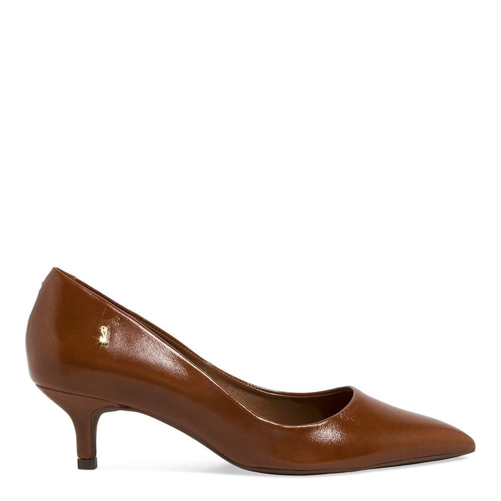 Scarpin Santa Lolla Terracota Couro Salto Fino