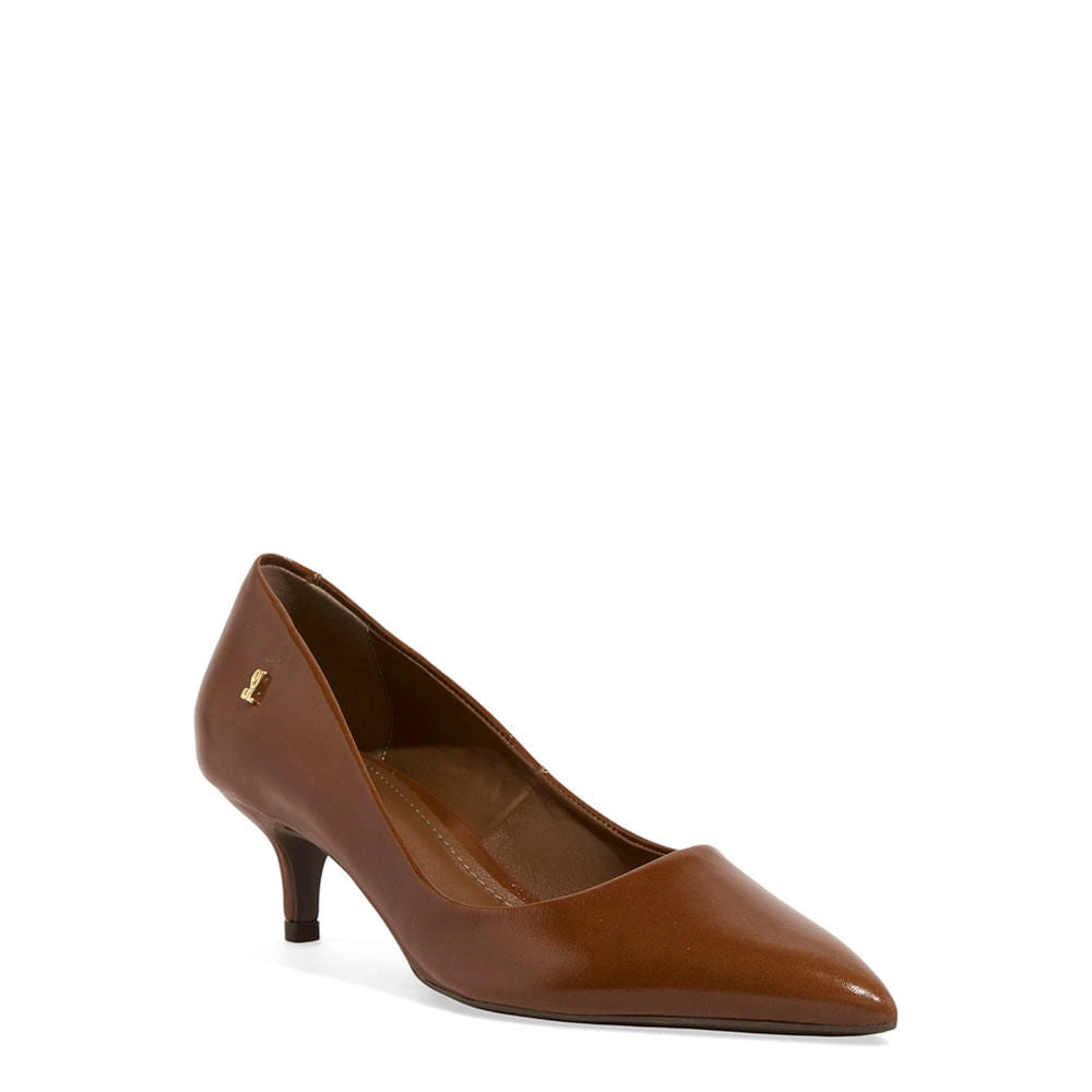 Scarpin Santa Lolla Terracota Couro Salto Fino