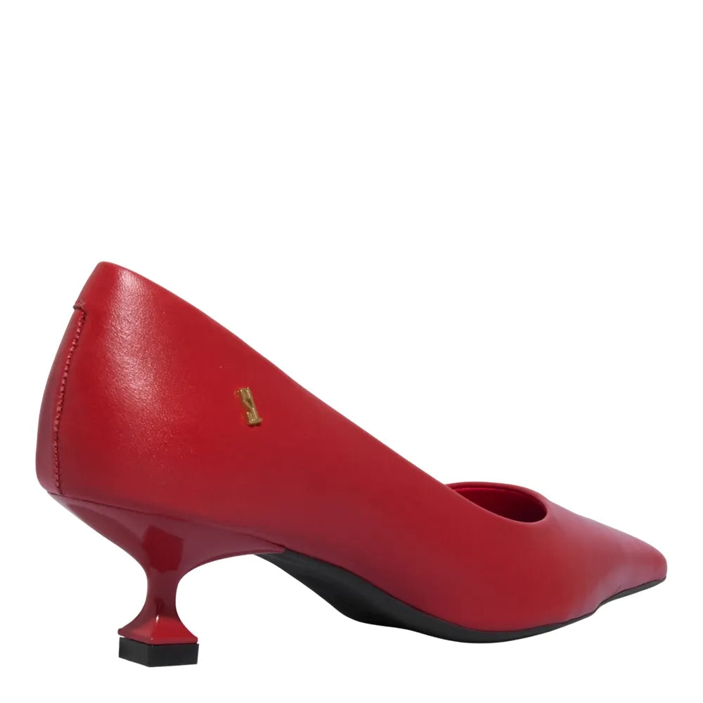 Scarpin Santa Lolla Vermelho Ruby Couro Bico Fino
