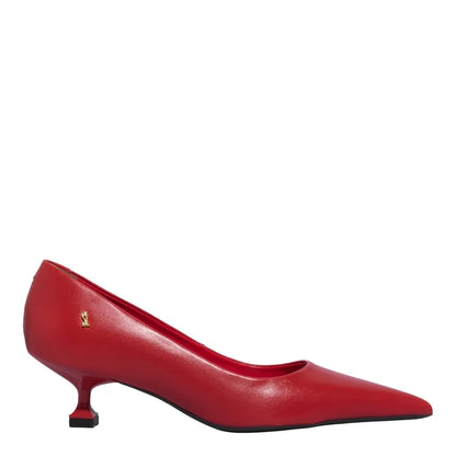 Scarpin Santa Lolla Vermelho Ruby Couro Bico Fino