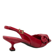 Scarpin Santa Lolla Vermelho Slingback Laço Frontal