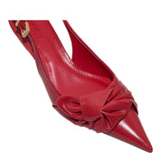 Scarpin Santa Lolla Vermelho Slingback Laço Frontal
