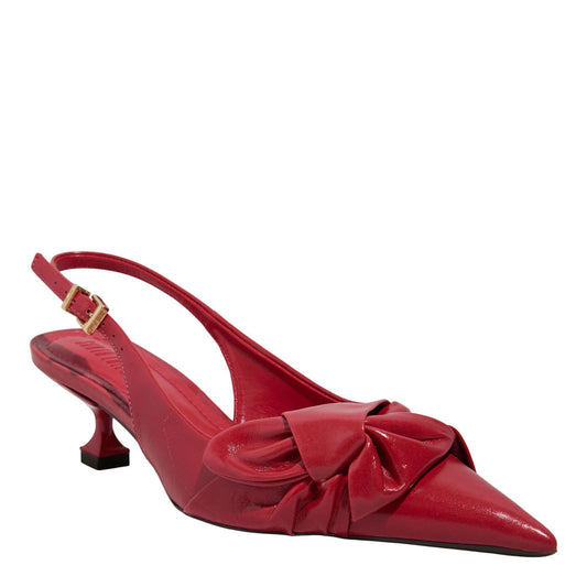Scarpin Santa Lolla Vermelho Slingback Laço Frontal