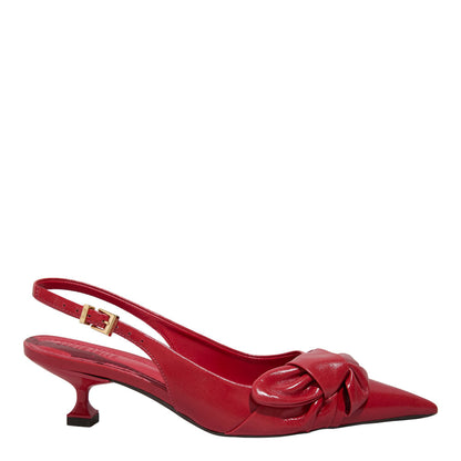Scarpin Santa Lolla Vermelho Slingback Laço Frontal