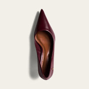 Scarpin Santa Lolla Vinho Couro Bico Fino