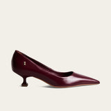 Scarpin Santa Lolla Vinho Couro Bico Fino