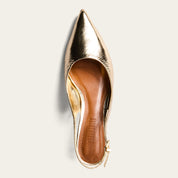 Scarpin Slingback Santa Lolla Dourado Metalizado