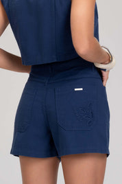 Short Mom Frysaide Azul Marinho Richilie Sarja