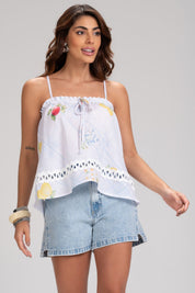 Short Mom Jeans Frysaide Azul Barra Dobrada