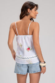 Short Mom Jeans Frysaide Azul Barra Dobrada