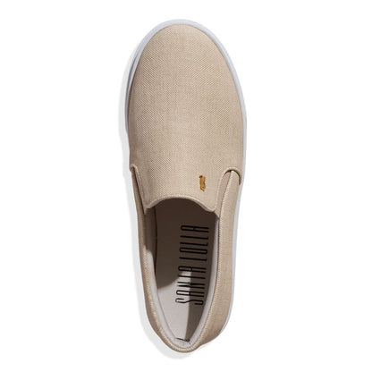 Slip On Santa Lolla Bege Tecido Sola Alta