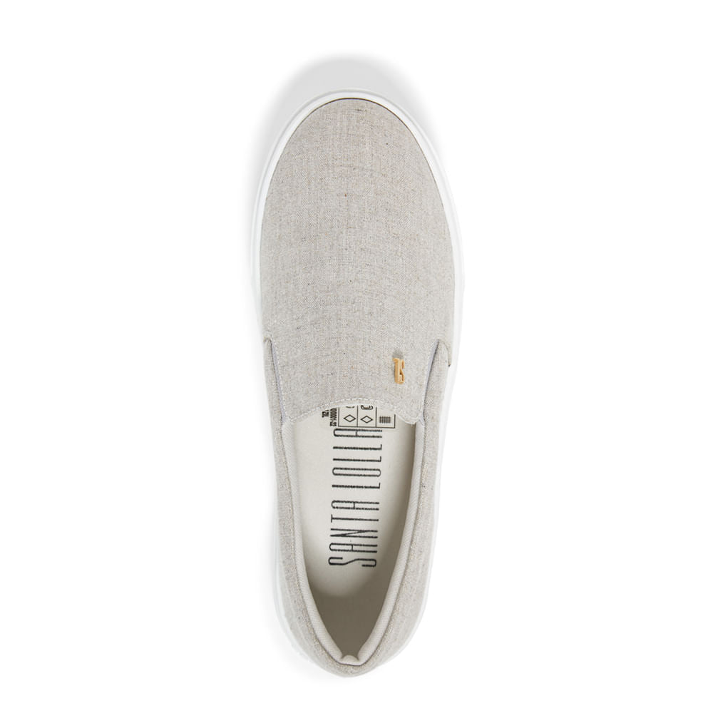 Slip On Santa Lolla Linho Sola Baixa