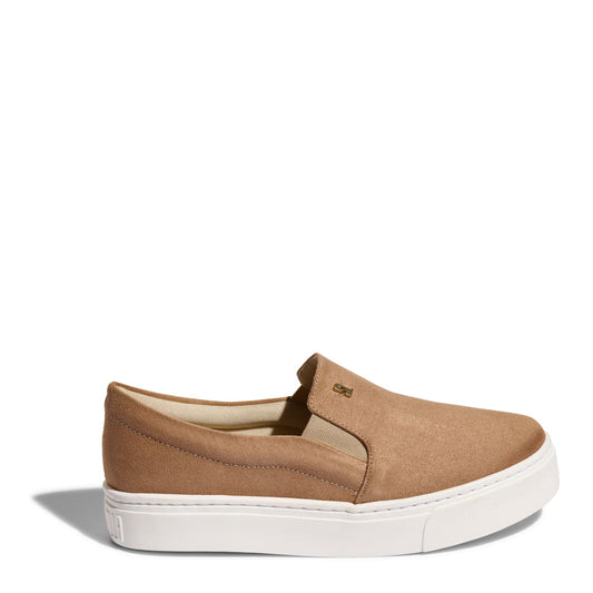 Slip On Santa Lolla Nude Camurça Sola Baixa