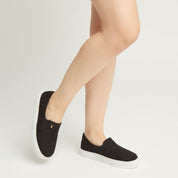 Slip On Santa Lolla Preto Suede Sola Baixa