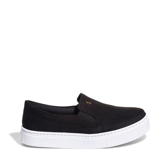 Slip On Santa Lolla Preto Suede Sola Baixa