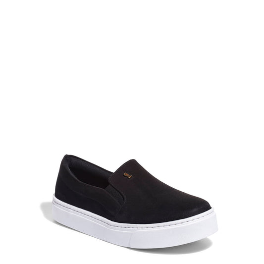 Slip On Santa Lolla Preto Suede Sola Baixa