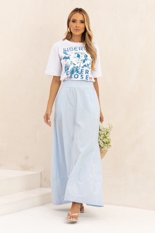 T-Shirt Branca Estampa Liberty Frysaide