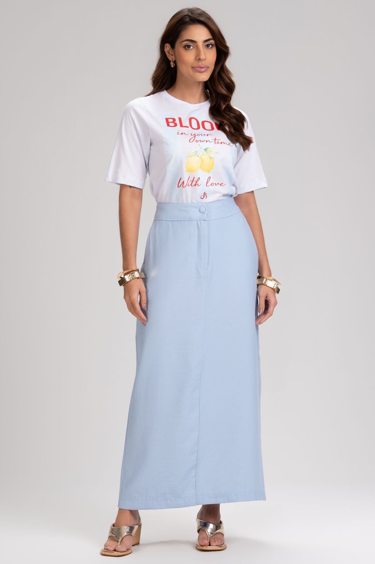 T-Shirt Frysaide Branca Estampa Bloom Limões