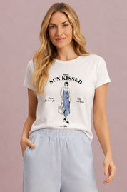 T-Shirt Meia Loka Branca Estampa Localizada