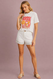 T-Shirt Meia Loka Off White Estampa Aperol Spritz