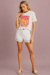 T-Shirt Meia Loka Off White Estampa Aperol Spritz